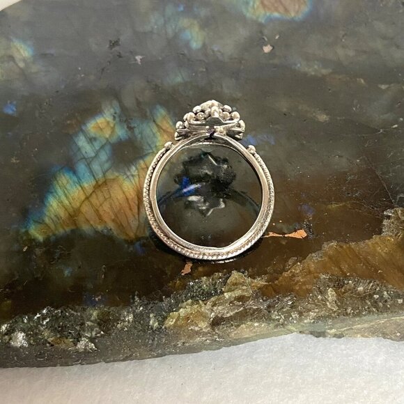 Sterling Silver 925 Bezel Set Marquise Amethyst Solitaire Ring Sz 5 - Picture 12 of 16